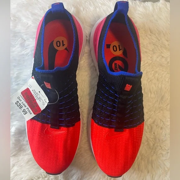 Nike React Phantom Run Flyknit 2 Black Bright Crimson Women’s Size 10 - Picture 4 of 15
